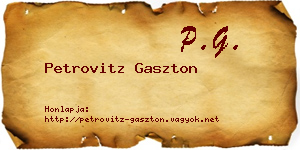 Petrovitz Gaszton névjegykártya